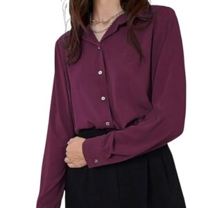 GRECIILOOKS Women's Rayon Oversized Fit Crop Top Korean Style Long Sleeve Oversized Button Down| Workwear Top for Office & Casual Wear (Available in Plus Size and Combo Pack of 2)